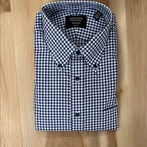 Nordstrom Men's Navy and White Gingham Shirt
